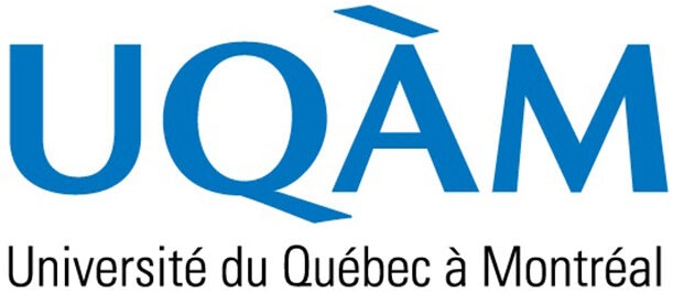 Logo for UQÀM, Université du Québec à Montréal, featuring the university's acronym in bold blue uppercase letters above the full name in smaller black text on a white background.